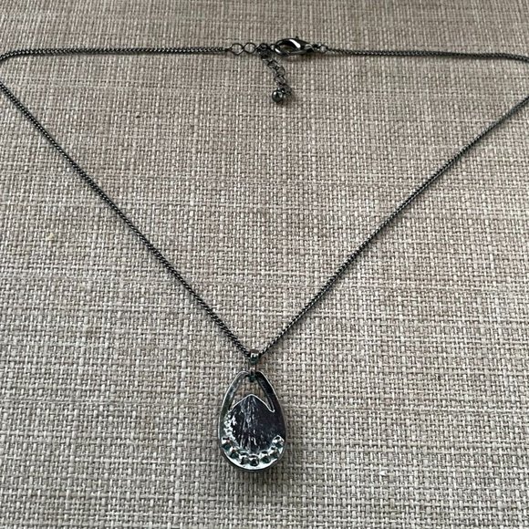 Women Necklace Fashion Jewelry Faux Stone Pendant Black Chain Necklace - Picture 8 of 11